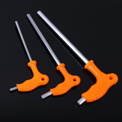 Metric flat head hex wrench T-shaped plastic handle hex wrench single color crook handle hex