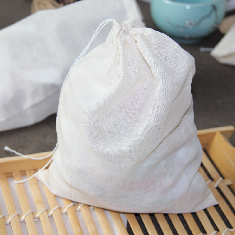 En stock 20*25cm bolsa de algodón con cordón Bolsa De gasa engrosada médica freír medicina Filtro de aislamiento de escoria estofado bolsa al por mayor