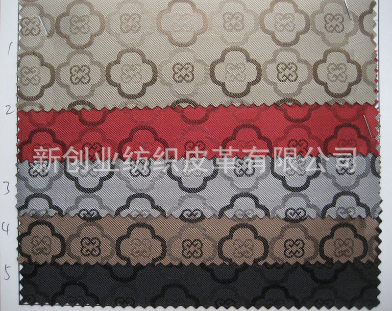 大提花布料PVC发泡底提花布手袋箱包化妆包布料圈子纹回字迷宫纹