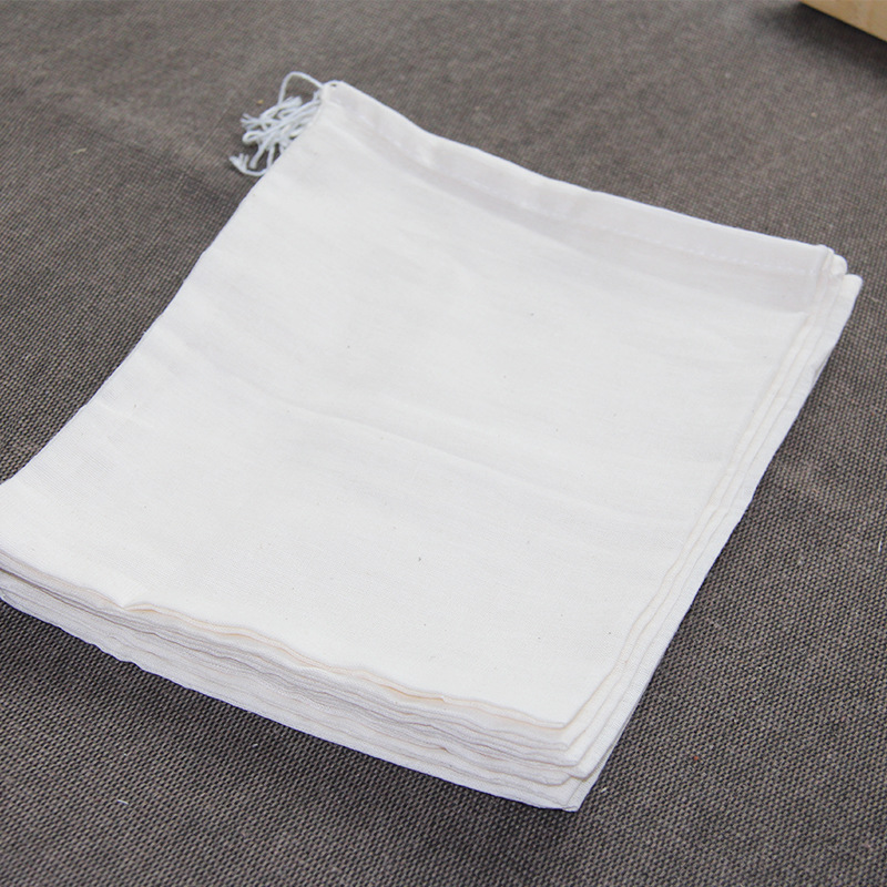 En stock 20*25cm bolsa de algodón con cordón Bolsa De gasa engrosada médica freír medicina Filtro de aislamiento de escoria estofado bolsa al por mayor