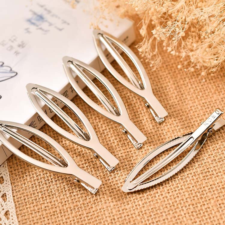 Oval hollow hairpin accessories square clip hollow leaf clip duckbill clip drop clip diy hair clip jewelry wholesale