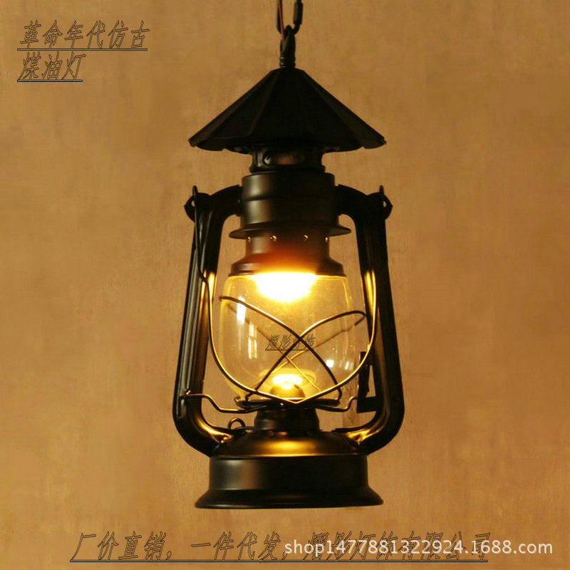 Vintage lantern creative theme restaurant corridor decoration small chandelier wrought iron oil lamp outdoor balcony waterproof lamps
