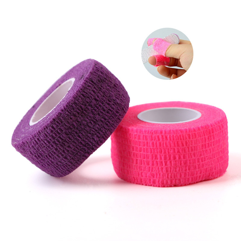 Self-adhesive multicoloured elastic bandage for manicure