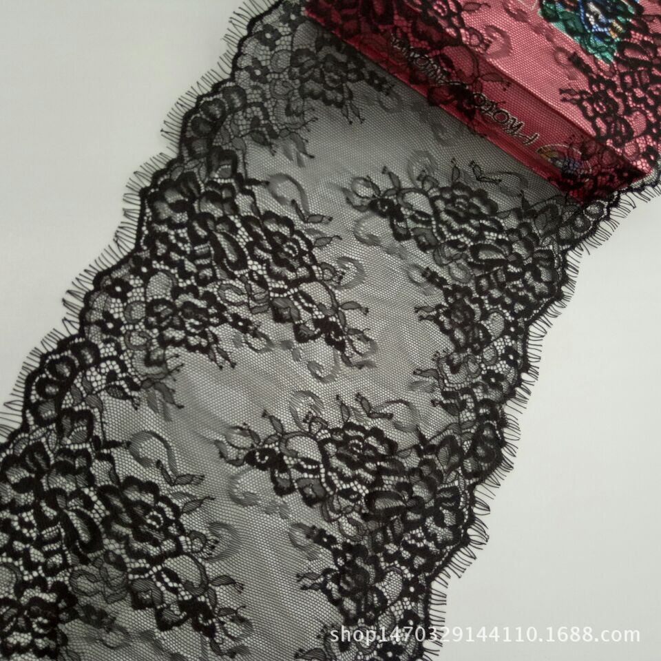 厂家现货批发22cm眼睫蕾丝花边情趣服装 童装裙摆睫毛蕾丝辅料