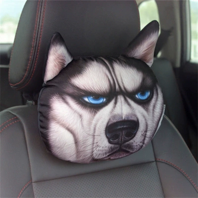 Dog Head Husky Doge Animal | Headrest - bad-black-3025