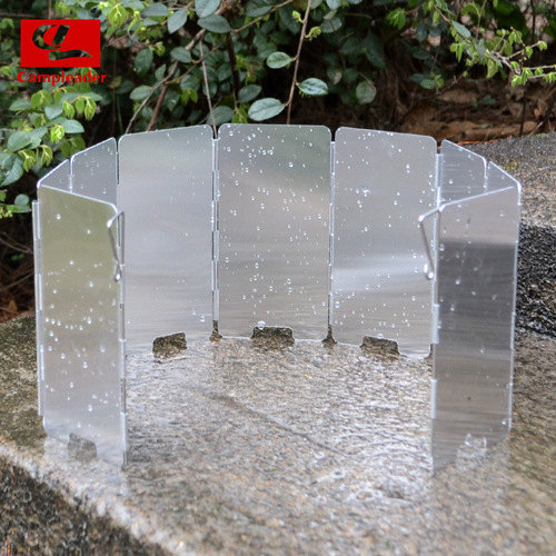 Outdoor stove head windshield stove windshield 9-piece aluminum alloy windshield folding picnic windshield with latch