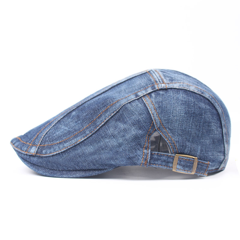 Denim boina de los hombres casquillo del sombrero ocasional retro al por mayor primavera y otoño sombrero delantero sombrero de las mujeres