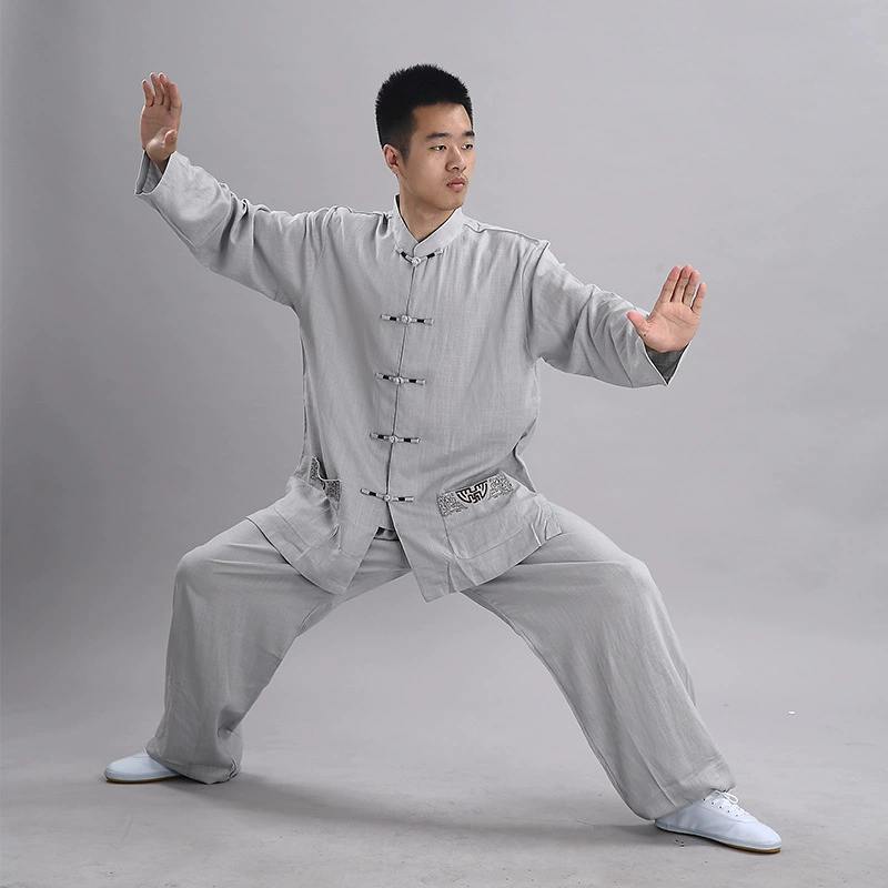 Hongji для мужчин и женщин одинакового стиля, одежда для тайцзи среднего и пожилого возраста, хлопчатобумажная льняная Спортивная одежда для улицы, многоцветная дополнительная одежда для выступлений