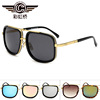 Metal trend retro fashionable sunglasses, wholesale, European style