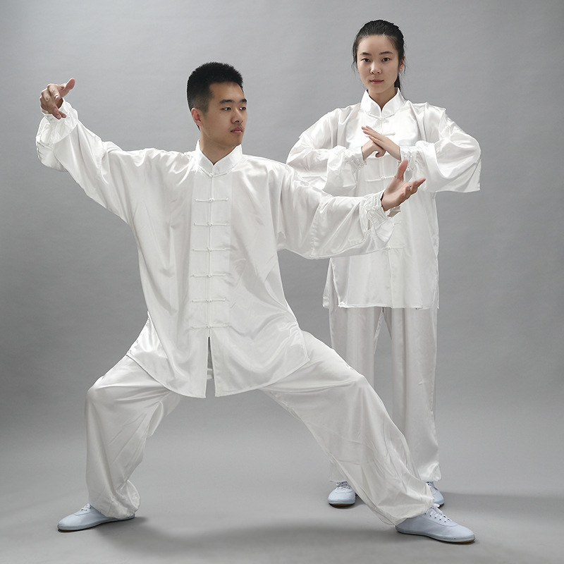 Hongji Tai Chi Uniform, Elastic South Korean Silk Tai Chi Uniform, Kung Fu Uniform, Martial Arts Training Uniform for Men and Women, Wholesale, 15 Colors