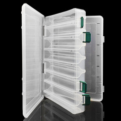 Weihe double-sided 14-grid fishing gear plastic box fake bait box with handle wooden shrimp plastic bait box