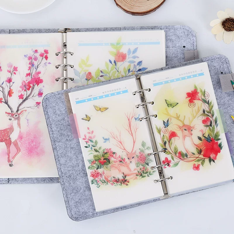 A6A5 -style sika deer partition page live page Lu Yin deer pp color index split page live page handbook 5