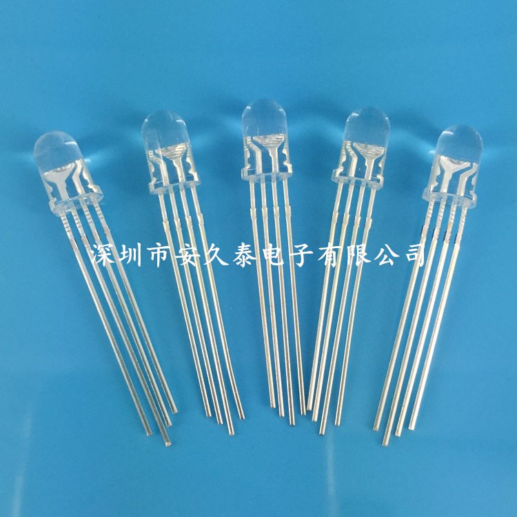 F5/5Mm High-Brightness Rgb Full-Color Led Four-Legged Red, Green and Blue Full-Color Lamp Beads Controllable Colorful Lamps Common Cathode and Common Yang F5/5Mm High-Brightness Rgb Full-Color Led Four-Legged Red, Green and Blue Full-Color Lamp Beads Controllable Colorful Lamps Common Cathode and Common Yang