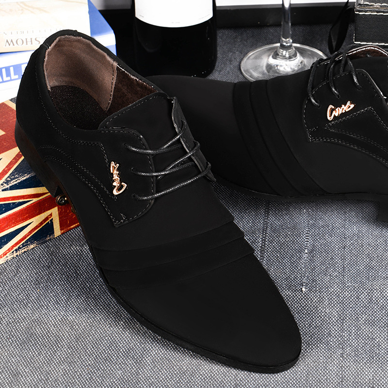 New Velvet Casual Shoes, Leather Shoes, Men's Business Formal Wedding Shoes, Trendy Frosted Men's Shoes, Drop Shipping