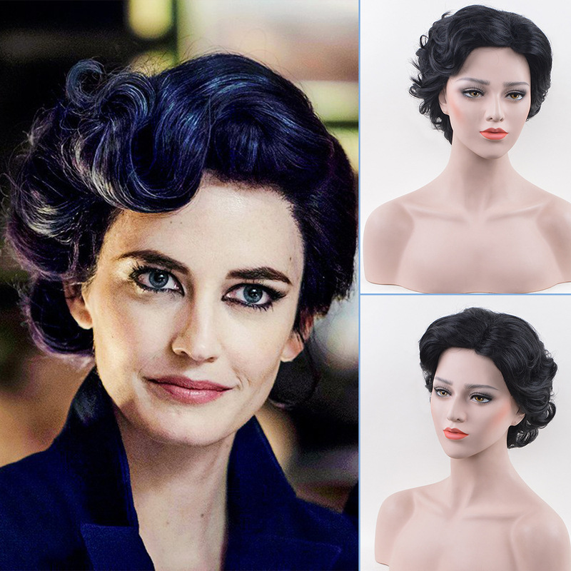 Miss Pei's fantasy castle Eva Green Eva Green black short long curly hair explosion wig
