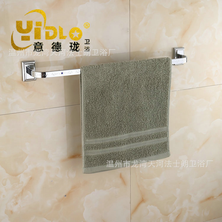 厂家直销浴室单杆毛巾架浴室全铜置物架长方座实心毛巾架卫浴挂件