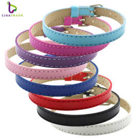 现货8MMPU皮革仿皮手腕带10色手镯适合8mm穿戴diy字母饰品配件