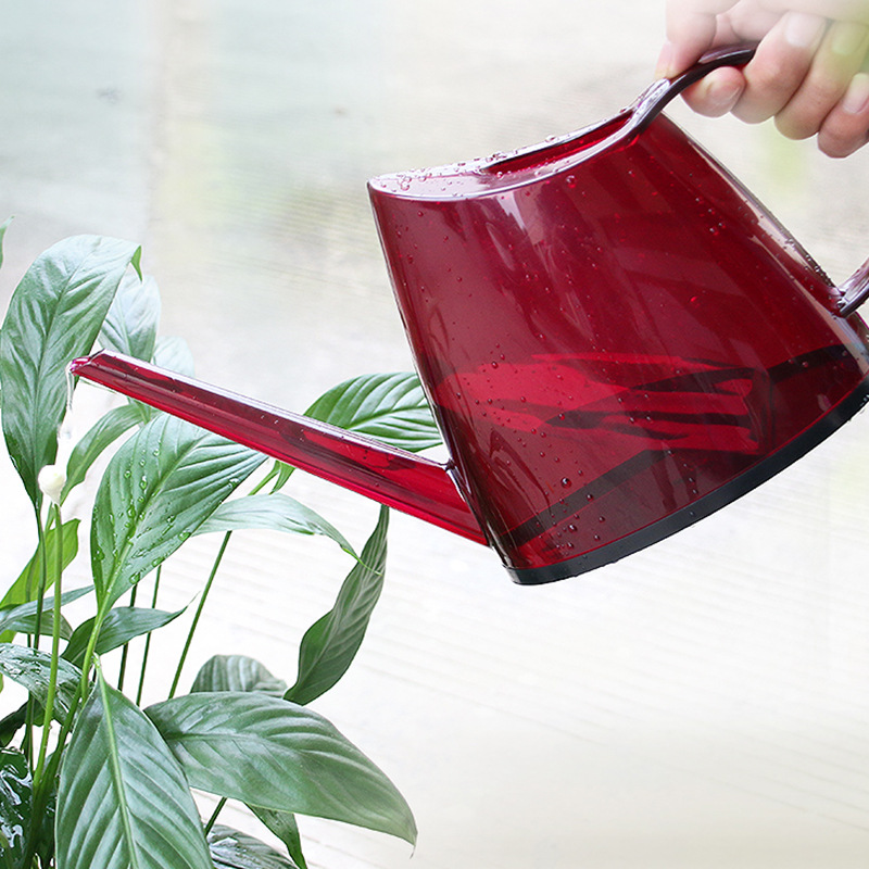 Regadera con pico largo 2508, regadera de jardinería para uso doméstico, regadera de plástico transparente de colores, regadera al por mayor para flores.