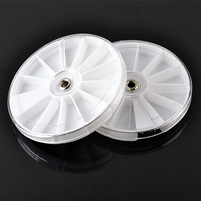 Nail Art Large Diamond Box 12-Grids Disc Diamond Box Nail Art Round Diamond Box Jewelry Box Diamond Storage Box 8cm