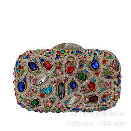 厂家直销水晶大玻璃水钻手包水晶镶钻晚装包镂空金属晚宴包女bags