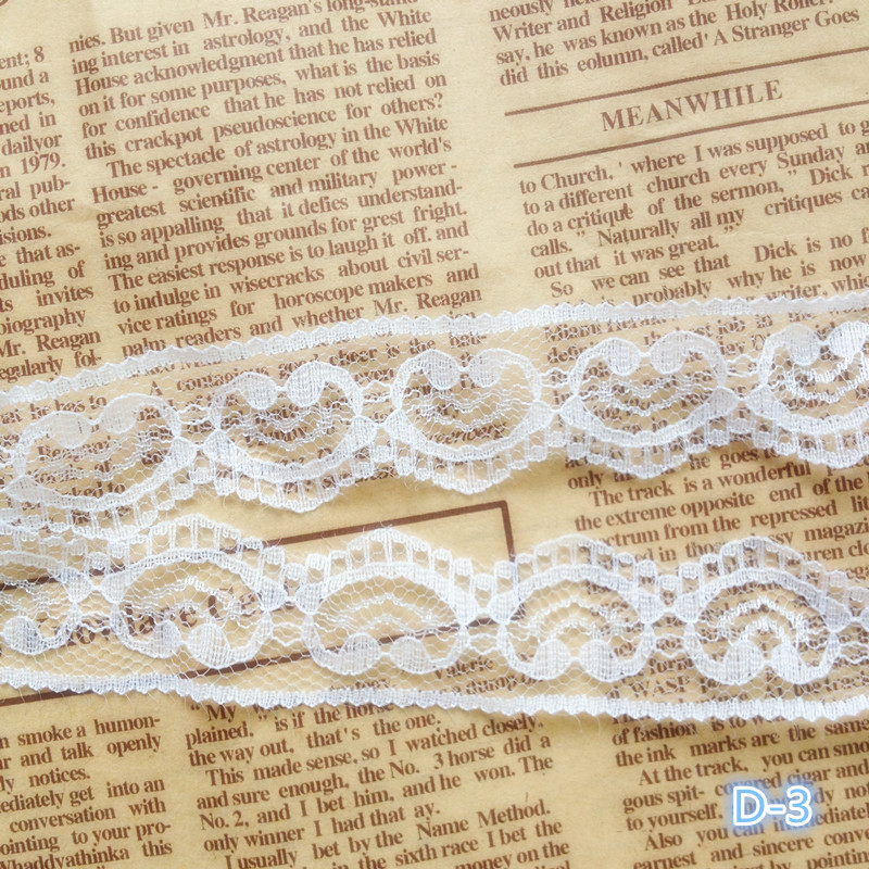 D-3供应锦纶半圆圈圈无弹蕾丝花边DIY服装辅料2.5CM厘米混批批发