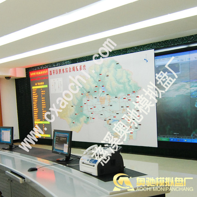 Simulation screen with lights, power simulation screen, control simulation screen, distribution room