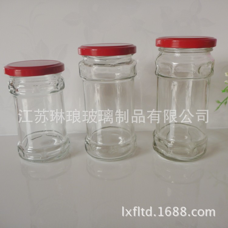 批发LGM玻璃酱菜瓶 厂家直销300毫升酱菜玻璃瓶 耐高温辣椒酱瓶子