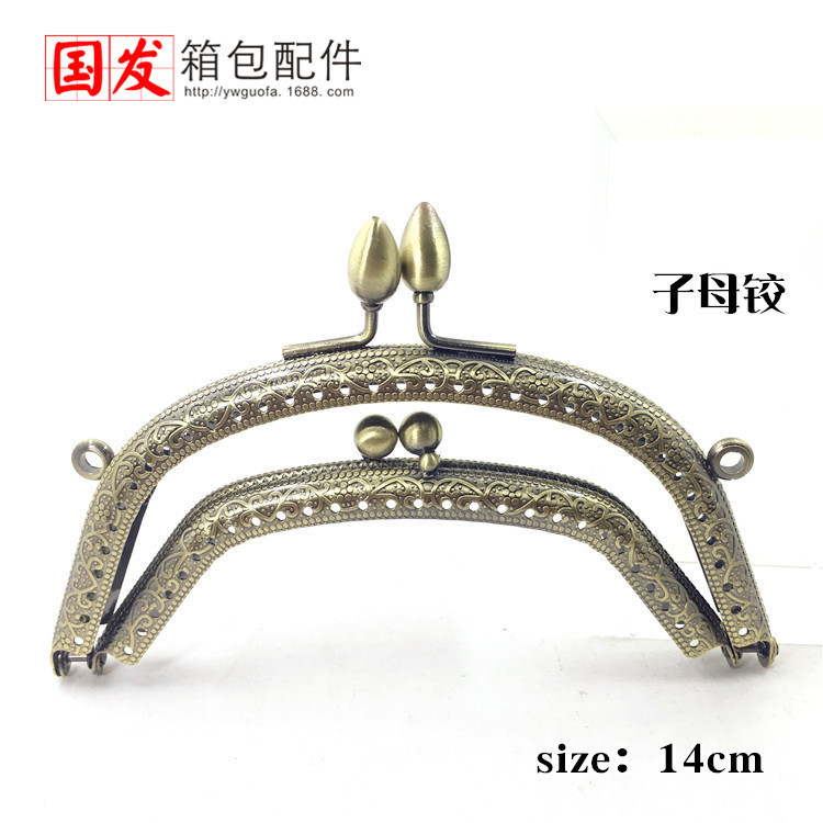 No hay stock en stock, necesita hacer: 14cm arco de chile cabeza madre oro bisagra madre doble oro boca