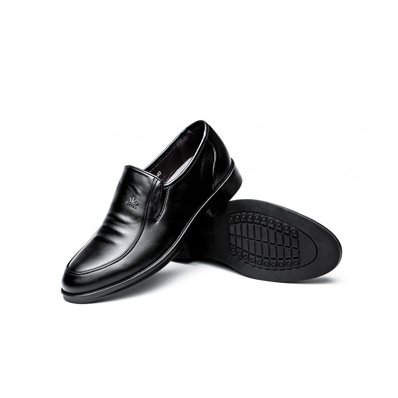 Spring 2021 New Leather Shoes Men's Business Dress Men's Shoes Casual Cover Foot Middle-aged and Elderly Dad Shoes