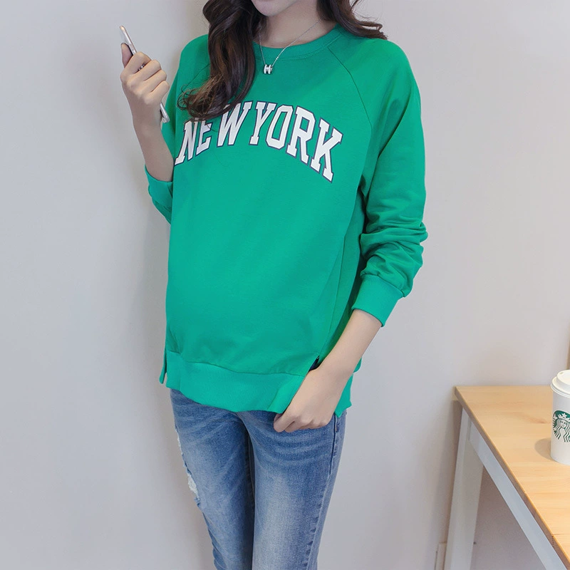 [Распродажа без возврата без изменений] Весенне-осенняя Корейская одежда для беременных Топ с коротким длинным рукавом Одежда для беременных Свободная Повседневная