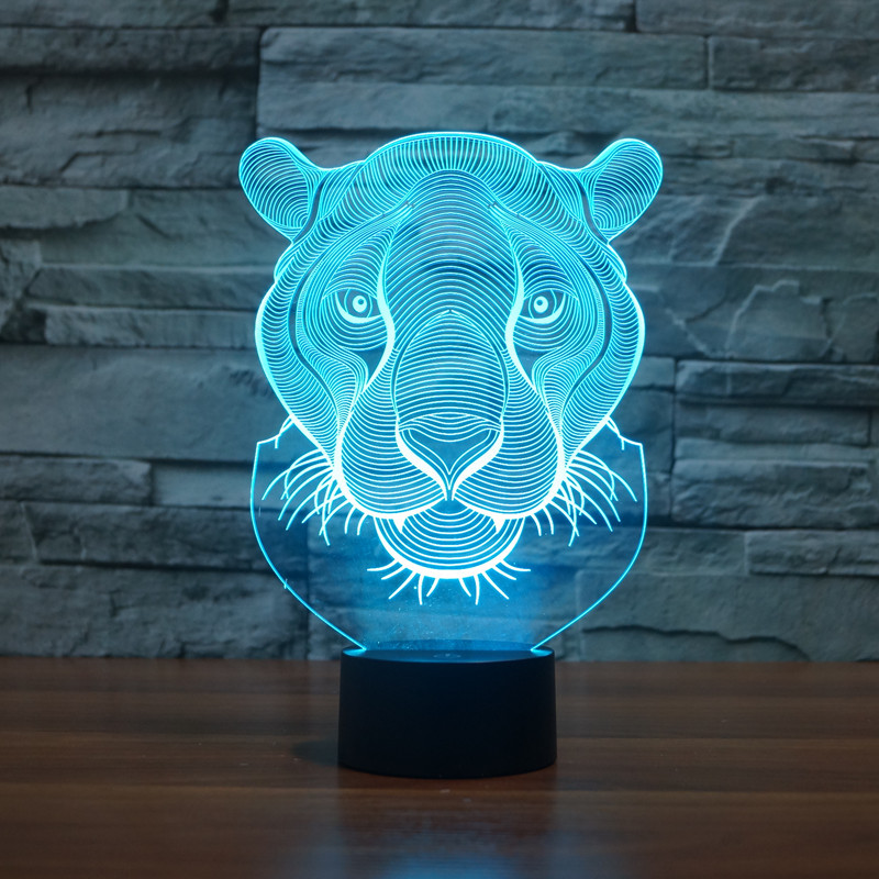 2026 Nuova luce notturna decorativa 3D colorata a forma di leone per il commercio estero, regalo per bambini 3220_voghion.com