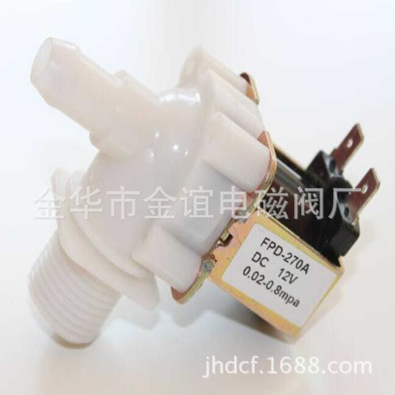 供应4分进水电磁阀 塑料电磁阀DC12v DC24v AC220v进水阀优质