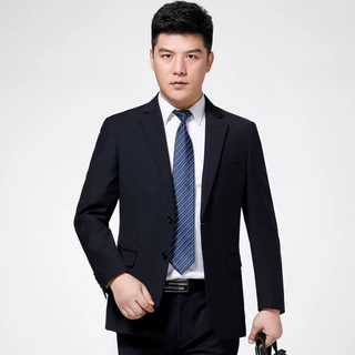 男士休闲西服中年商务爸爸装上衣春秋季中年单件羊毛西装外套男