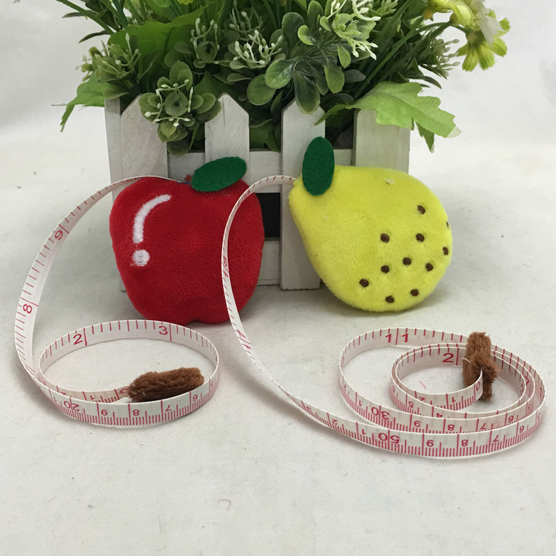 Plush cartoon fruit tape measure 1.5 meters feet double size measuring ruler three-way Q version mini small tape wholesale