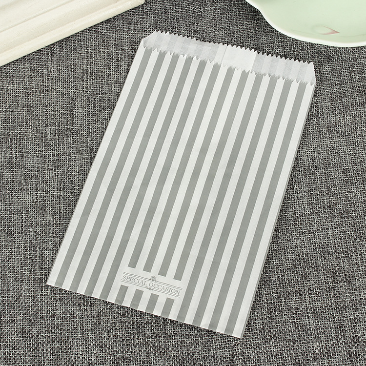 彩色防油食品外贸纸袋面包烘培西点茶叶包装袋方底