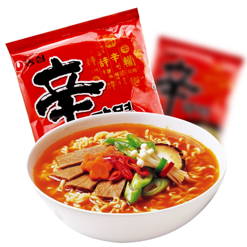 South Korea imported instant noodles Nongxin ramen wholesale whole box Instant Noodles instant noodles leisure food 120g