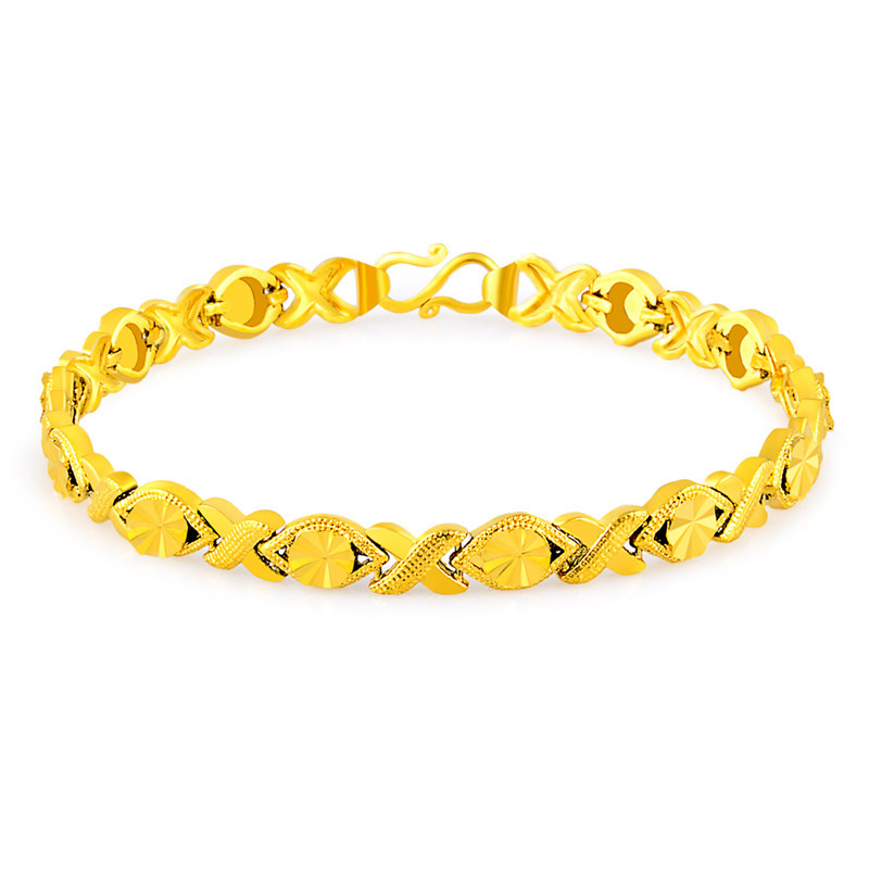 镀24k金女士表带手链 眼睛花纹铜镀金真空电镀 防过敏JH122