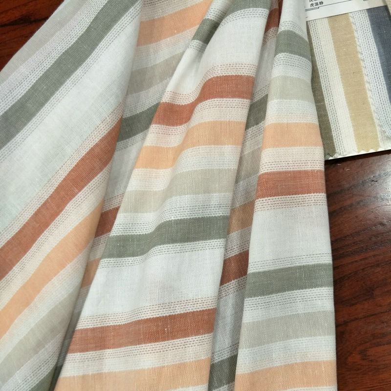 厂家直销亚麻棉色织布 DZ1607亚麻棉20-22 3色可选 亚麻棉