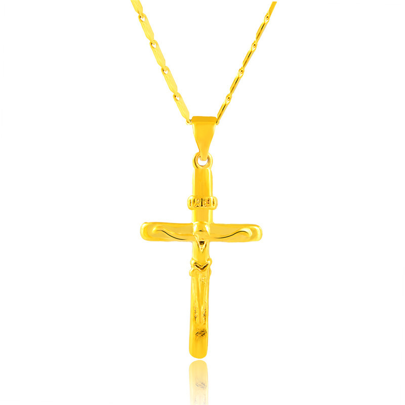 Gold Cross Necklace for Women, Anti-Allergy, Daily Wear Jewelry