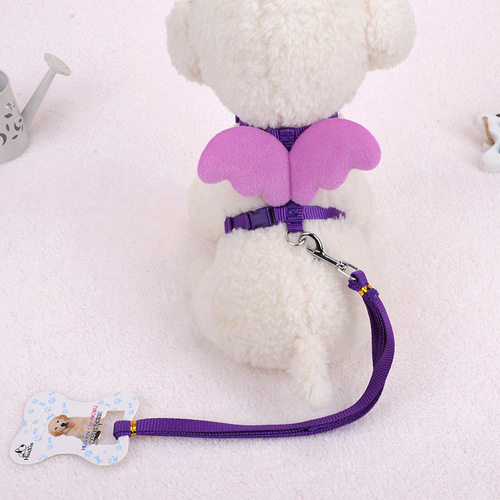 New Cat Rope Angel Wings Traction Rope Pet Teddy I-shaped Traction Rope Harness for Puppies and Cats