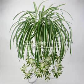 现货 仿真花仿真吊兰草仿真植物墙配材仿真白边草兰花藤条壁挂