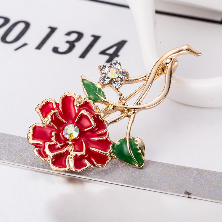 Elegant Carnation Brooch For Women Custom Made Mothers Day Gift_voghion.com
