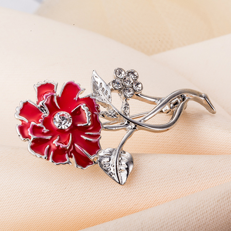 Elegant Carnation Brooch For Women Custom Made Mothers Day Gift_voghion.com