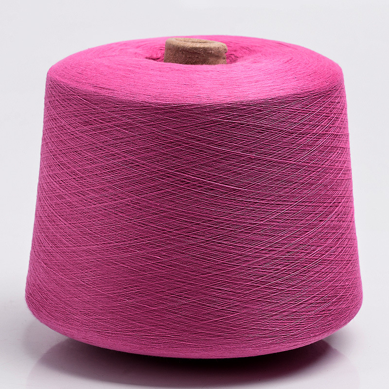 色纱21支32支橡皮红再生棉仿棉色纺纱无接头耐腐蚀涤纶纱线