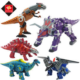 锦江新款彩色恐龙 侏罗纪霸王龙钢霸全套五合体变形恐龙金刚玩具