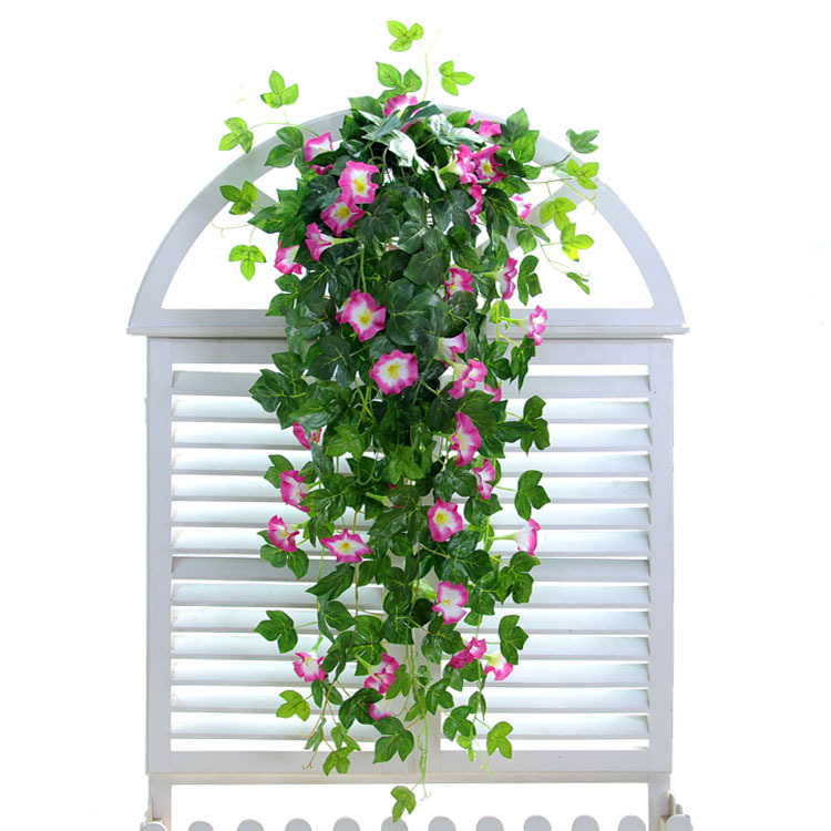Flor artificial flor artificial mañana Gloria vid trompeta flor colgante de pared flor colgante orquídea hogar sala de estar pared de la flor pared de fondo flor decorativa
