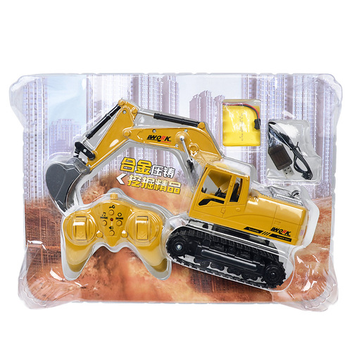 Olympian Batong Alloy Excavator 1:24 Wireless Remote Control Excavator Children's Charging Remote Control Car Toy