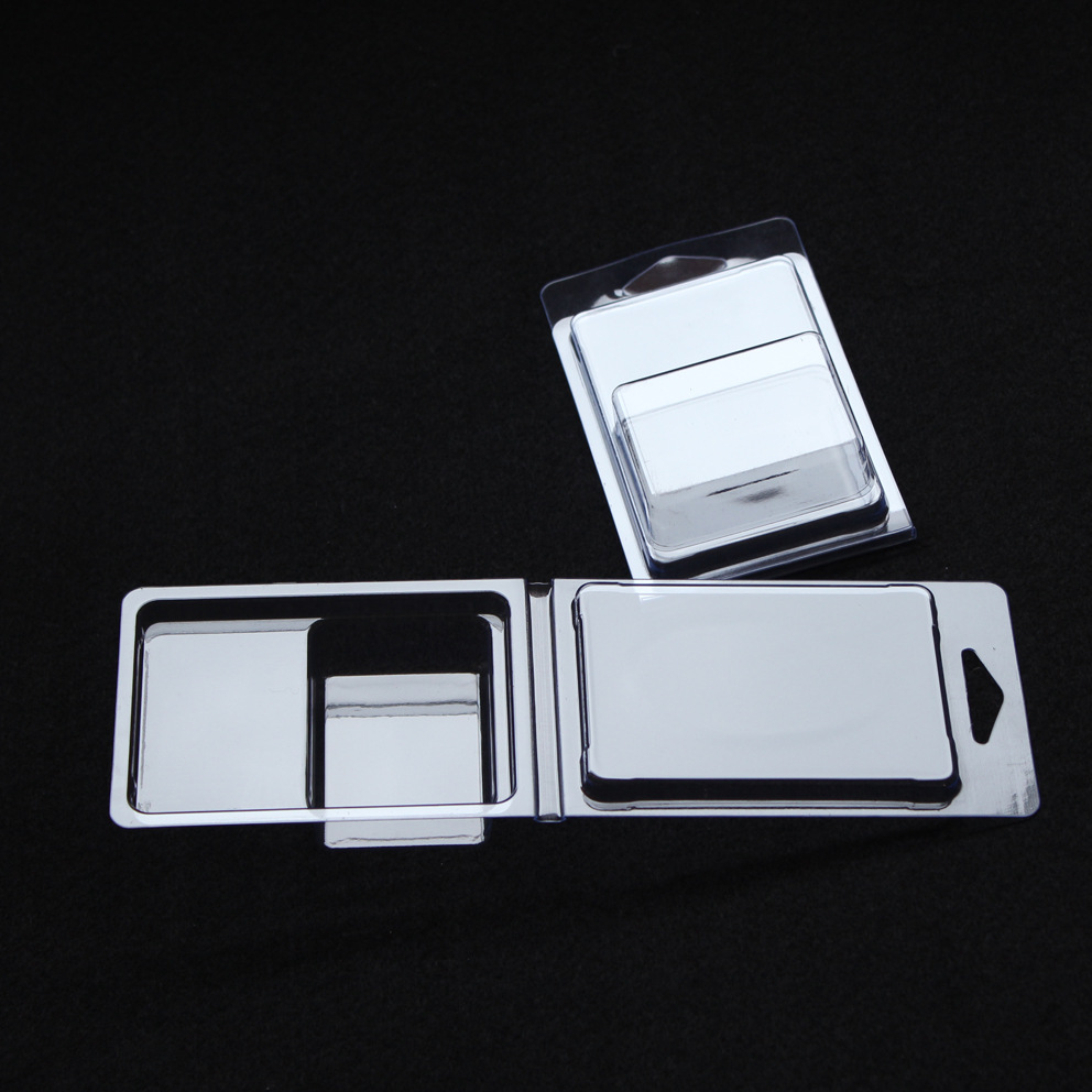 透明 PVC对折吸塑盒飞机孔螺丝包小物品小饰品卡扣塑料盒
