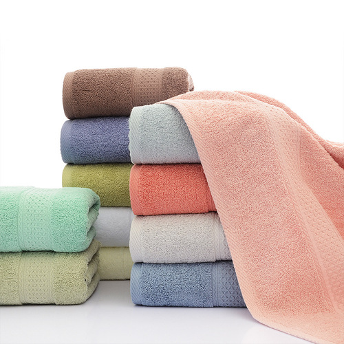 Cotton Plunge Towel Long Staple Cotton Matching Towel Square Towel Solid Color Foreign Trade Export Logo Vacuum Packaging New Product