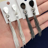 Fashionable earrings with tassels, hypoallergenic accessory, wholesale